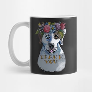 DOG FLOWERS THANK YOU CARTOON Mug